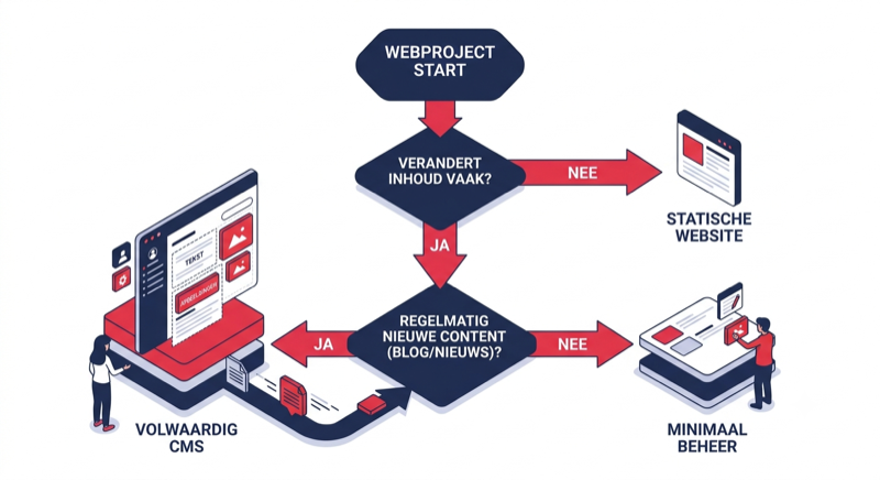 Decision tree: do you need a CMS? Does the content change often and do you publish new content regularly?