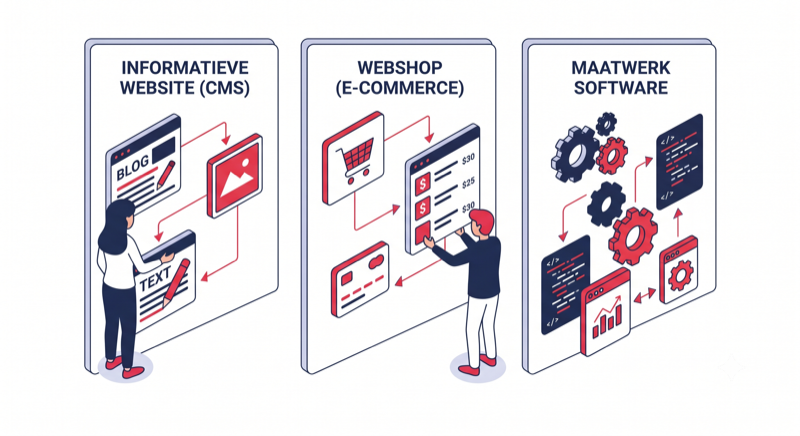 Which CMS to choose: informative website with CMS, webshop (e-commerce) or custom software