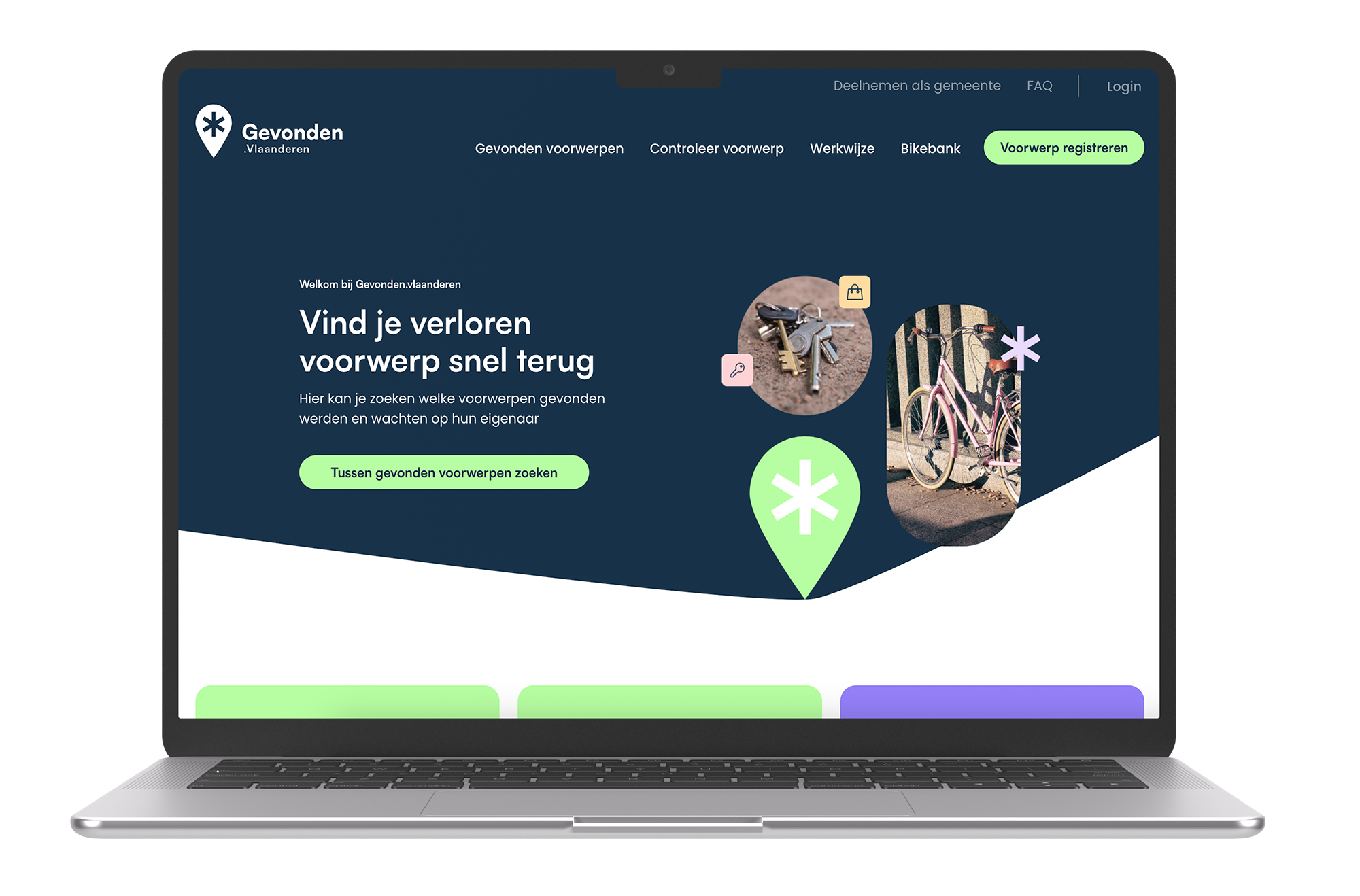 mockup of Gevonden Vlaanderen Website