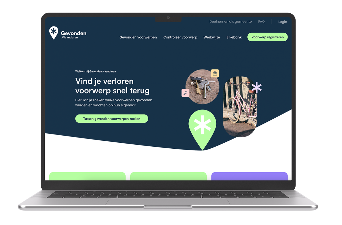 mockup of Gevonden Vlaanderen WebApp