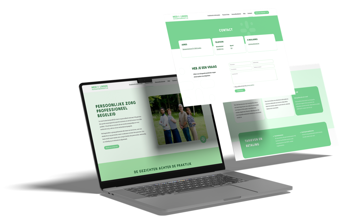 mockup of Medilinden Website